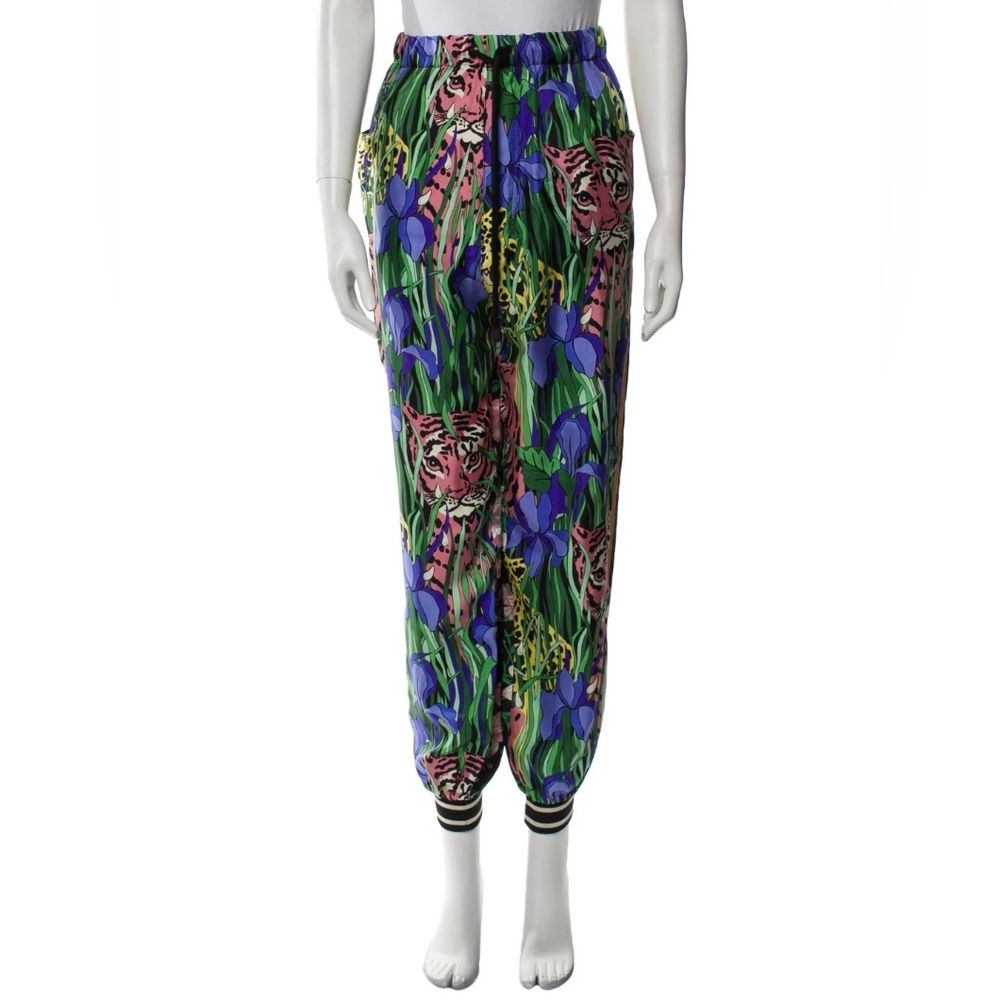 Gucci Silk Tiger Jogger Style Pants